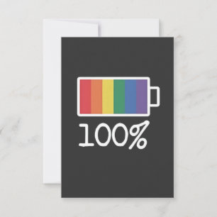 Battery 100% Gay Funny LGBT Pride Month Equality Thank You Card