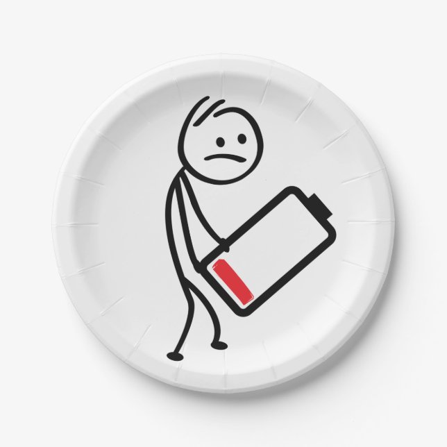 Battery charger, signal strength. Stickman Paper Plate (Front)