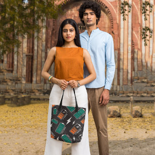 Battery charging tote bag