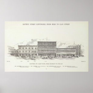 Battery East side Market and Pine Poster