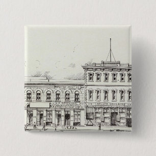 Battery East side Pine and California 15 Cm Square Badge