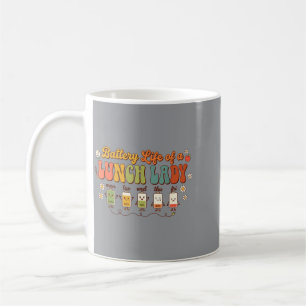 Battery Life Of A Lunch Lady Funny Retro Cafeteria Coffee Mug