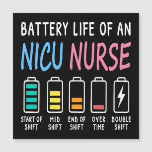 Battery life of a NICU nurse humor chart