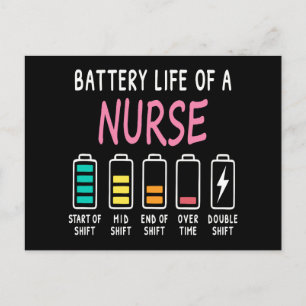 Battery life of a nurse humor chart postcard