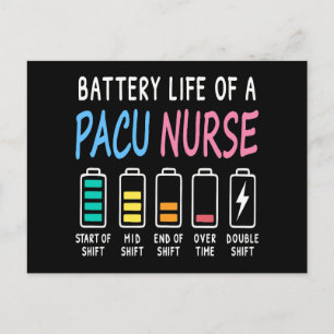 Battery life of a PACU nurse levels humor Postcard