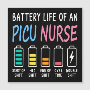 Battery life of a PICU nurse humor chart