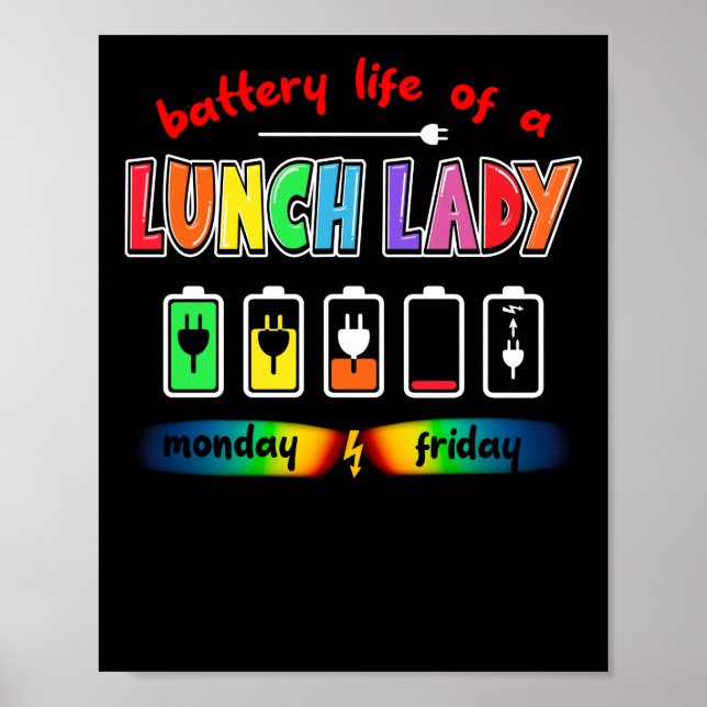 Battery Life Of A School Lunch Lady Cafeteria Poster (Front)