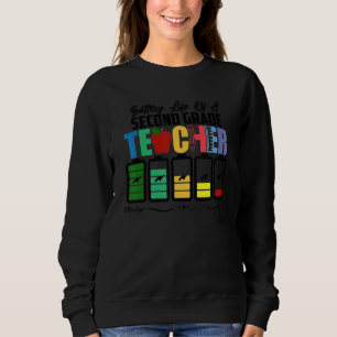 Battery Life Of A Second Grade Teacher First Day O Sweatshirt
