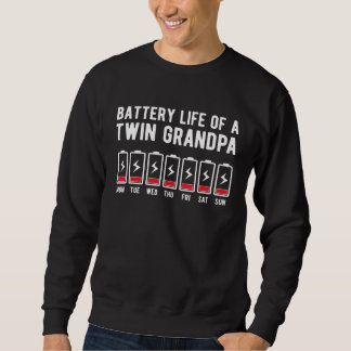 Battery Life Of A Twin Grandpa Of Twins Twin Grand Sweatshirt
