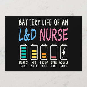 Battery life of an L&D nurse humor chart Invitation