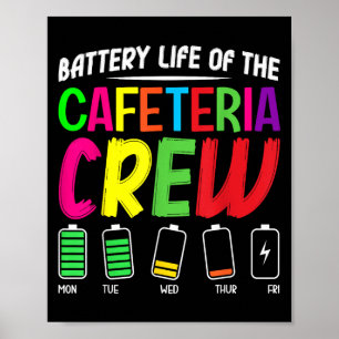 Battery Life Of The Cafeteria Crew - Funny School  Poster