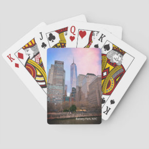 Battery Park from Staten Island Ferry NYC Postcard Playing Cards