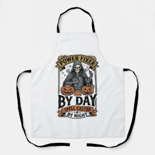 Battery Repair Witch Funny Halloween Technician Sh Apron