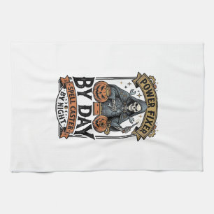 Battery Repair Witch Funny Halloween Technician Sh Tea Towel