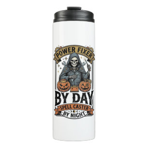 Battery Repair Witch Funny Halloween Technician Sh Thermal Tumbler