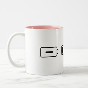 Battery Status: Empty, Charging, Broken Two-Tone Coffee Mug
