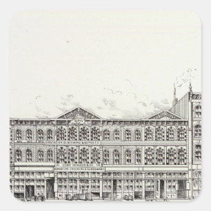 Battery West side Pine and California Square Sticker