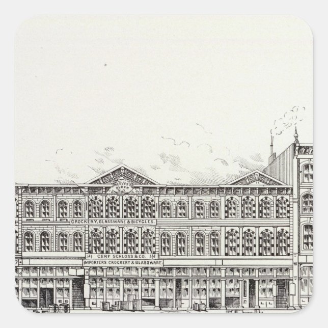 Battery West side Pine and California Square Sticker (Front)
