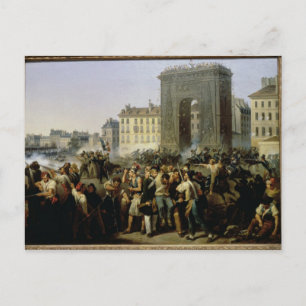 Battle at the Porte Saint-Denis, 28th July 1830 Postcard