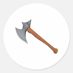Battle Axe Classic Round Sticker