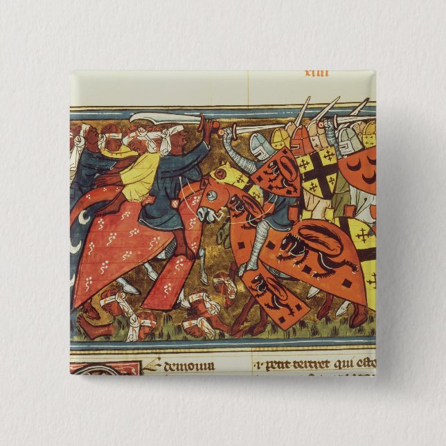Battle between Crusaders and Moslems 15 Cm Square Badge (Front)