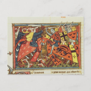 Battle between Crusaders and Moslems Postcard