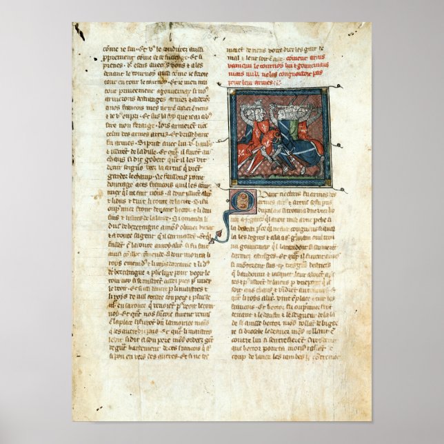 Battle between knights, from 'Roman d'Artus' Poster (Front)