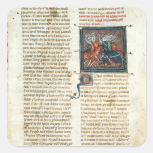 Battle between knights, from 'Roman d'Artus' Square Sticker