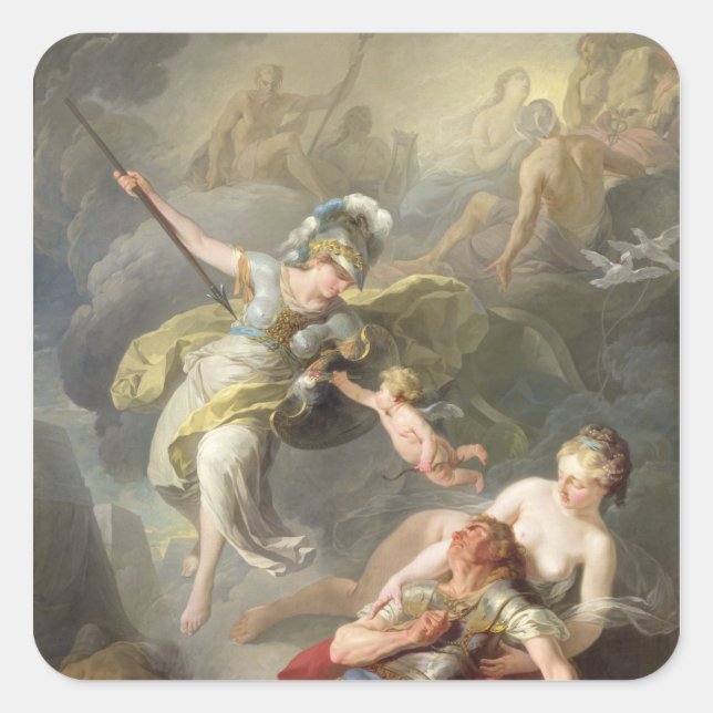 Battle Between Minerva and Mars, 1771 Square Sticker (Front)