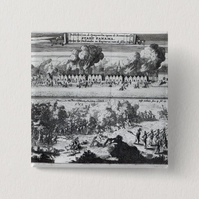 Battle between the Buccaneers 15 Cm Square Badge (Front)