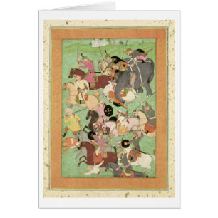 Battle between the forces of Iran and Turan, illus