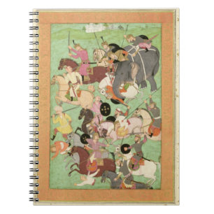 Battle between the forces of Iran and Turan, illus Notebook