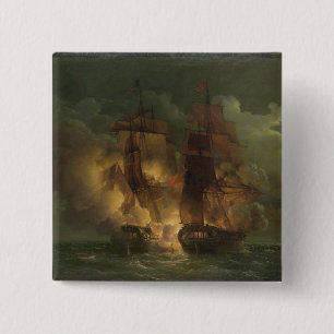 Battle Between the French Frigate 'Arethuse' 15 Cm Square Badge