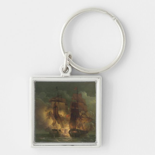 Battle Between the French Frigate 'Arethuse' Key Ring (Front)