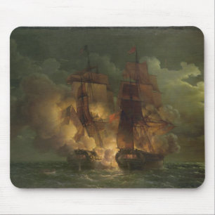 Battle Between the French Frigate 'Arethuse' Mouse Pad