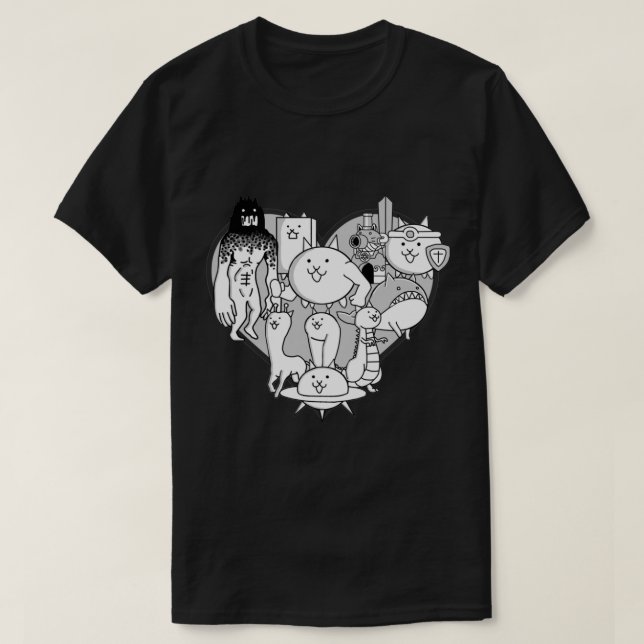 Battle Cats Evolved Cats Mural   T-Shirt (Design Front)