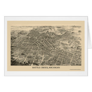 Battle Creek, MI Panoramic Map - 1880s