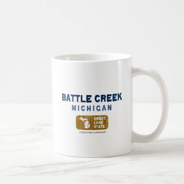 Battle Creek Michigan Great Lake State Coffee Mug (Right)