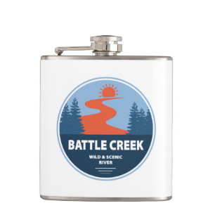 Battle Creek Wild And Scenic River Idaho Hip Flask