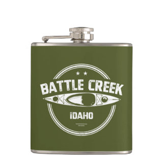 Battle Creek Wild And Scenic River Idaho Kayaking Hip Flask
