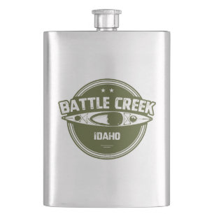 Battle Creek Wild And Scenic River Idaho Kayaking Hip Flask