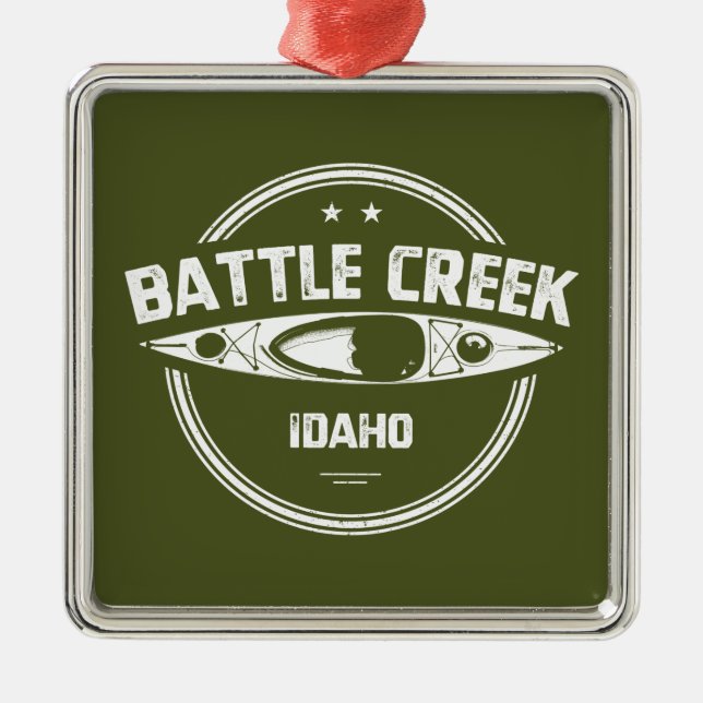 Battle Creek Wild And Scenic River Idaho Kayaking Metal Ornament (Front)