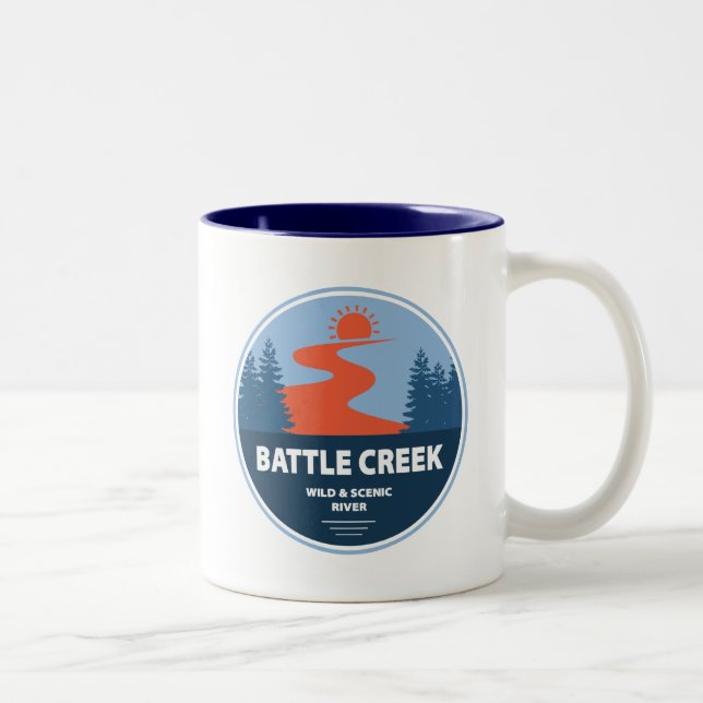 Battle Creek Wild And Scenic River Idaho Two-Tone Coffee Mug (Right)