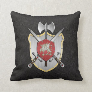 Battle Crest Dragon Black Cushion