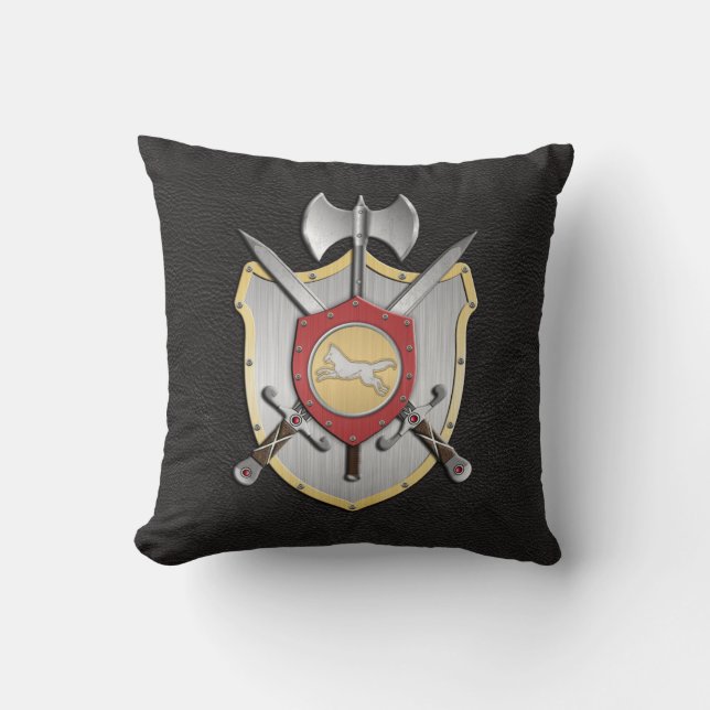 Battle Crest Wolf Black Cushion (Front)