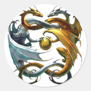 Battle Dragons Classic Round Sticker