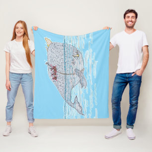 Battle Horn-Whale Fleece Blanket