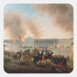 Battle in the Place de la Concorde, 1871 Square Sticker