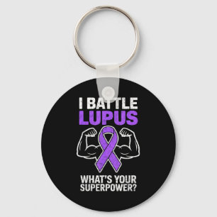 Battle lupus awareness sle warrior fighter purple key ring