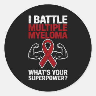 Battle multiple myeloma cancer awareness warrior classic round sticker